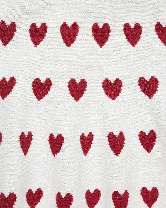 Sweater Knit Skirt Set with Headband in Heart Print