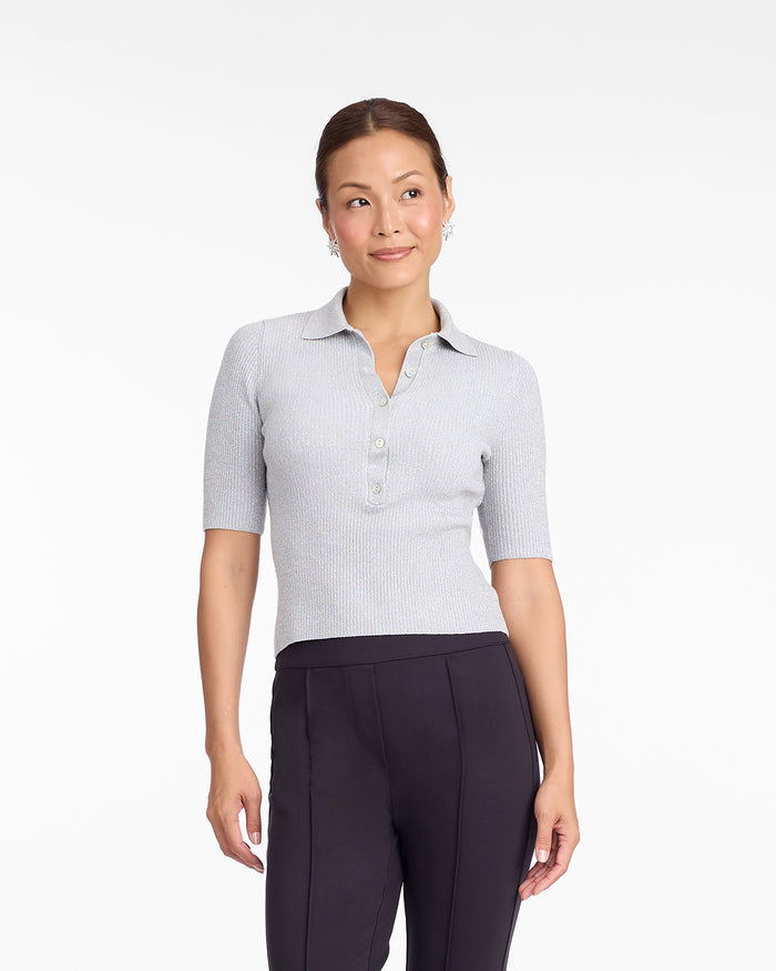 Sweater Polo in Silver
