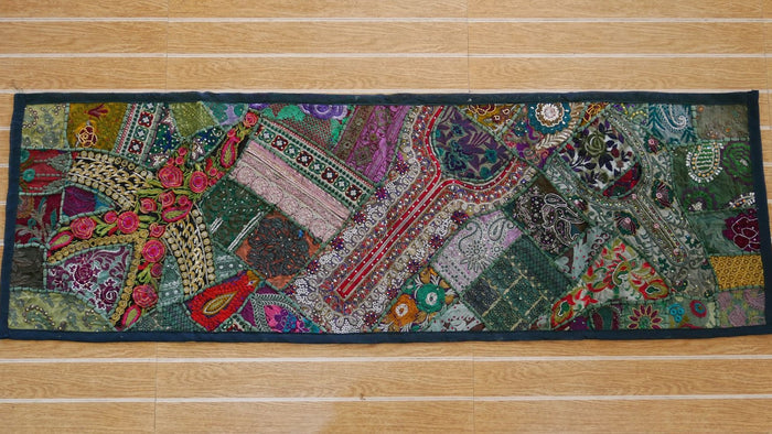 Table runner - wall tapestry boho style Indian wall hanging  colorful table runner