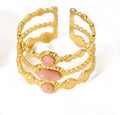 Tarnish Free Blush Stone Stack Ring