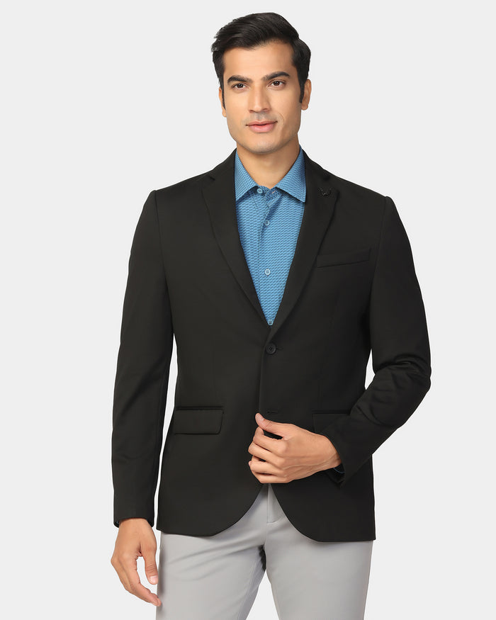TechPro Formal Black Solid Blazer - Explore