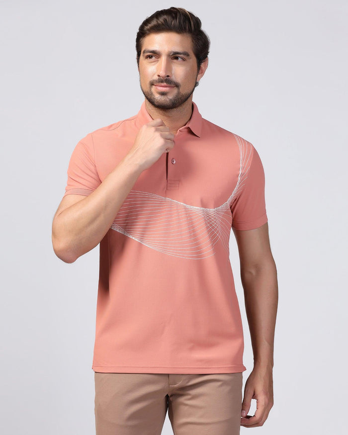 TechPro Polo Pink Printed T-Shirt - Frost
