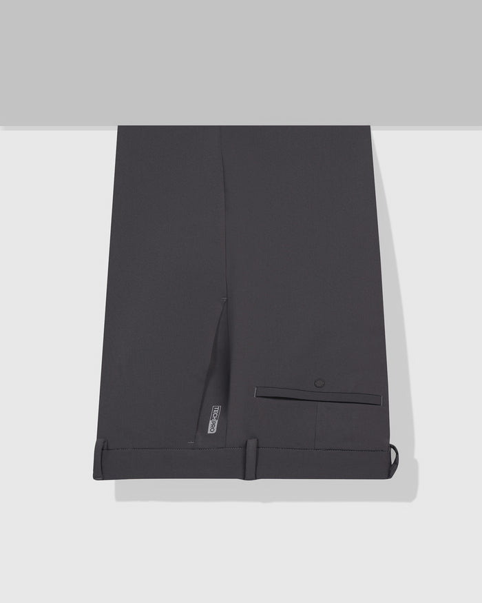 TechPro Slim Comfort B-95 Formal Dark Brown Solid Trouser - Creed