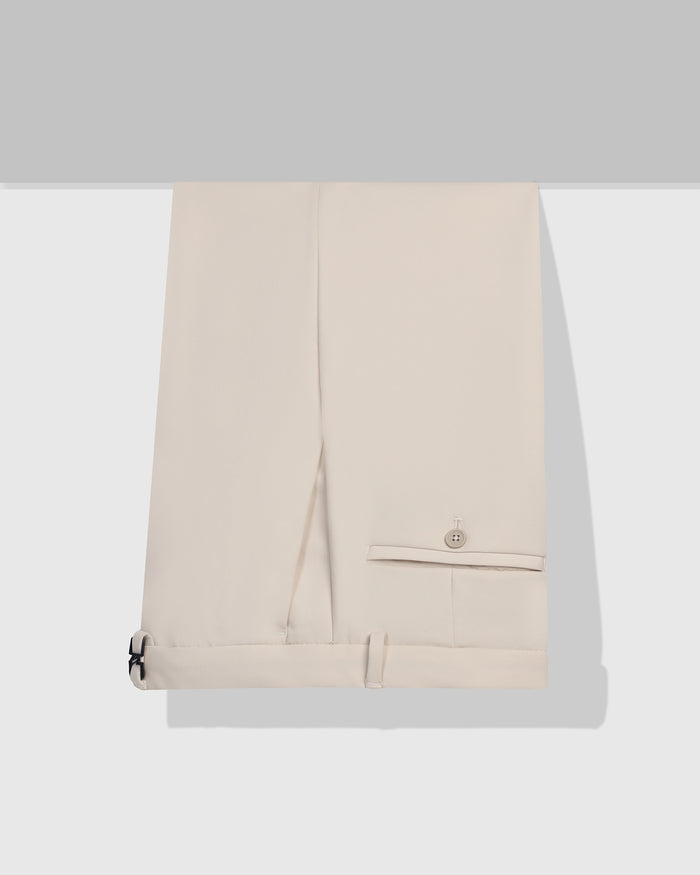 TechPro Slim Fit B-91 Formal Beige Solid Trouser - Ashley