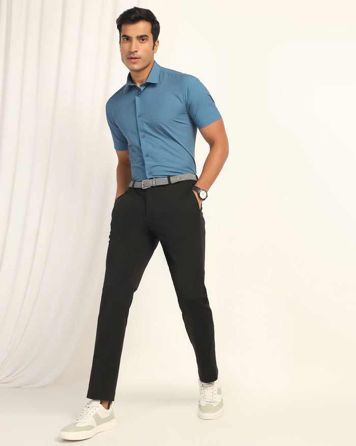 TechPro Slim Fit B-91 Formal Black Solid Trouser - Explorer
