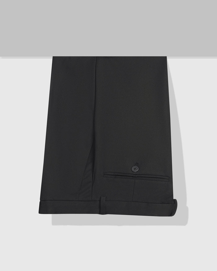TechPro Slim Fit B-91 Formal Charcoal Textured Trouser - Meteor