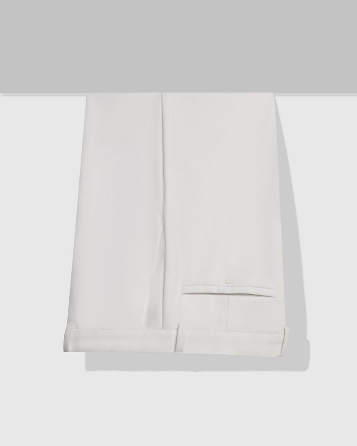 TechPro Slim Fit B-91 Formal White Solid Trouser - Explorer