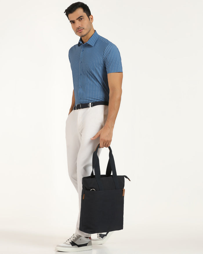 TechPro Slim Fit B-91 Formal White Solid Trouser - Explorer