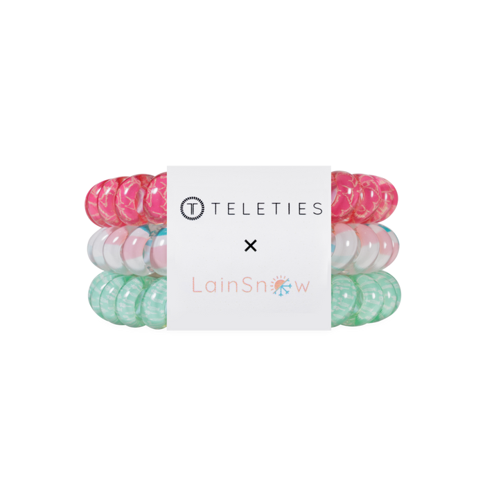 TELETIES x Lain Snow | Fin-tastic Large Spiral Hair Ties (3-Pack)