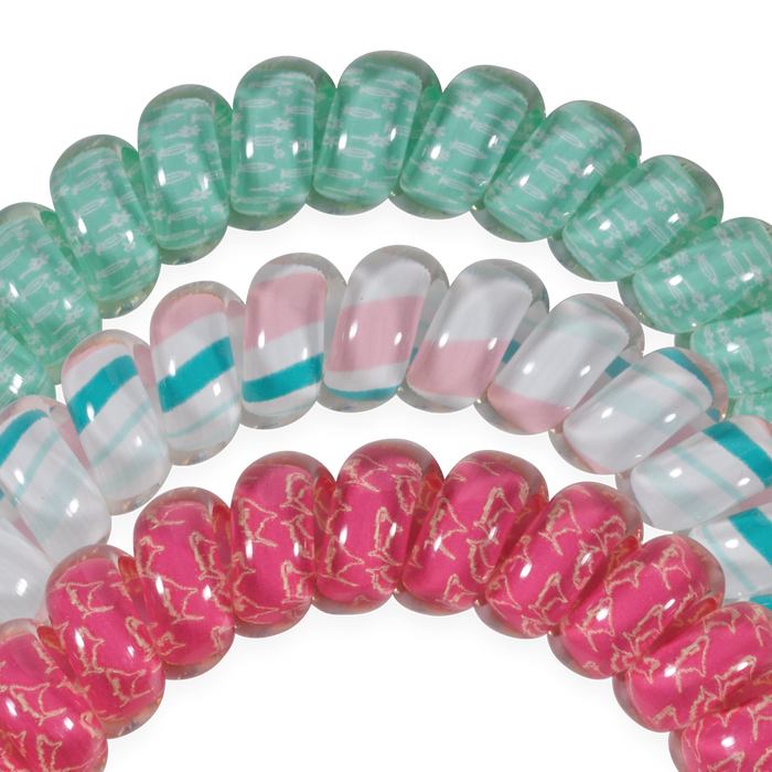 TELETIES x Lain Snow | Fin-tastic Large Spiral Hair Ties (3-Pack)