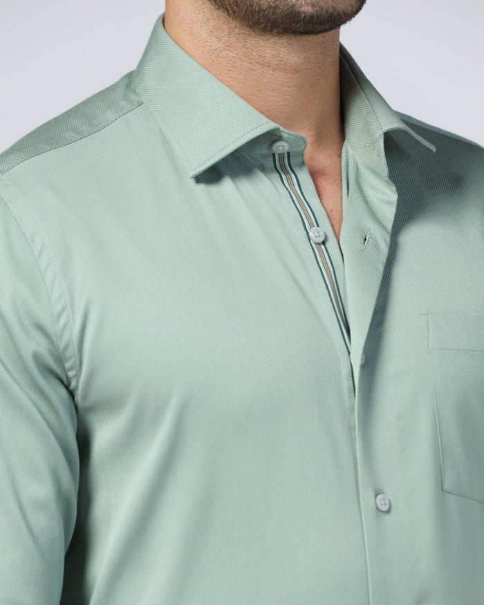 Temp Tech Formal Olive Textured Shirt - Soy