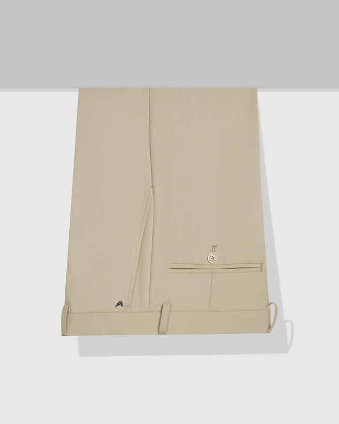 Temp Tech Slim Comfort B-95 Formal Beige Textured Trouser - Iceberg