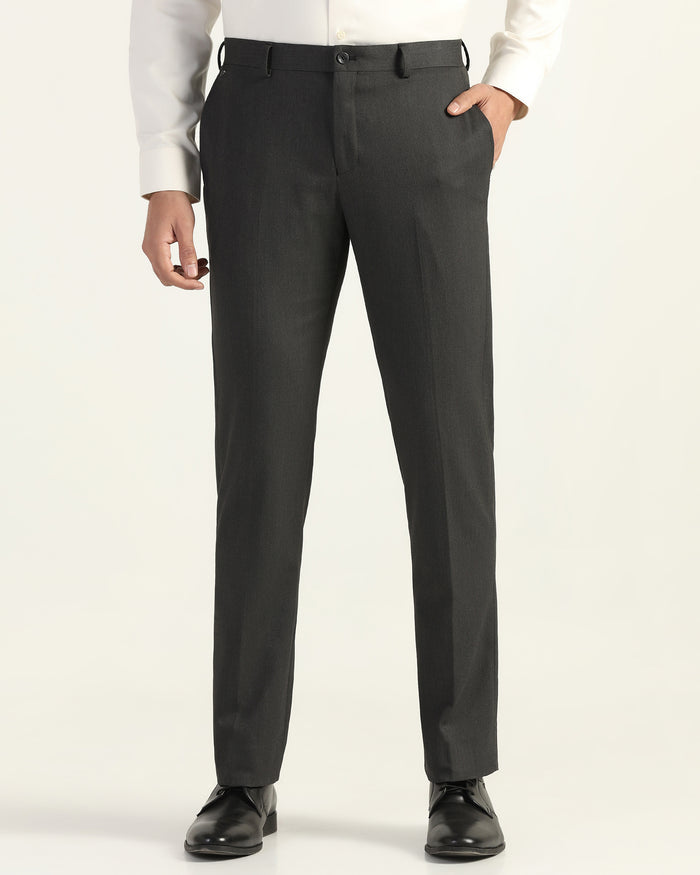 Temp Tech Slim Comfort B-95 Formal Black Textured Trouser - Iceberg