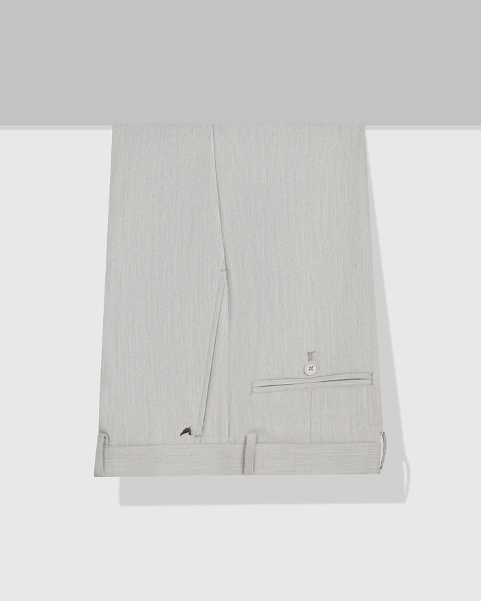 Temp Tech Slim Comfort B-95 Formal Light Grey Textured Trouser - Iceberg
