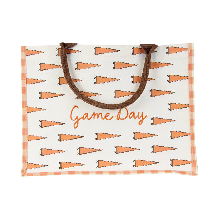 Tennessee Game Day Pennant Tote - Orange Gingham Canvas Bag