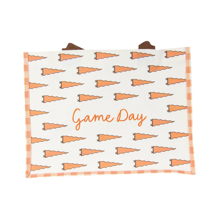 Tennessee Game Day Pennant Tote - Orange Gingham Canvas Bag