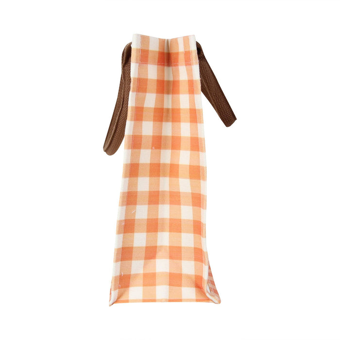 Tennessee Game Day Pennant Tote - Orange Gingham Canvas Bag