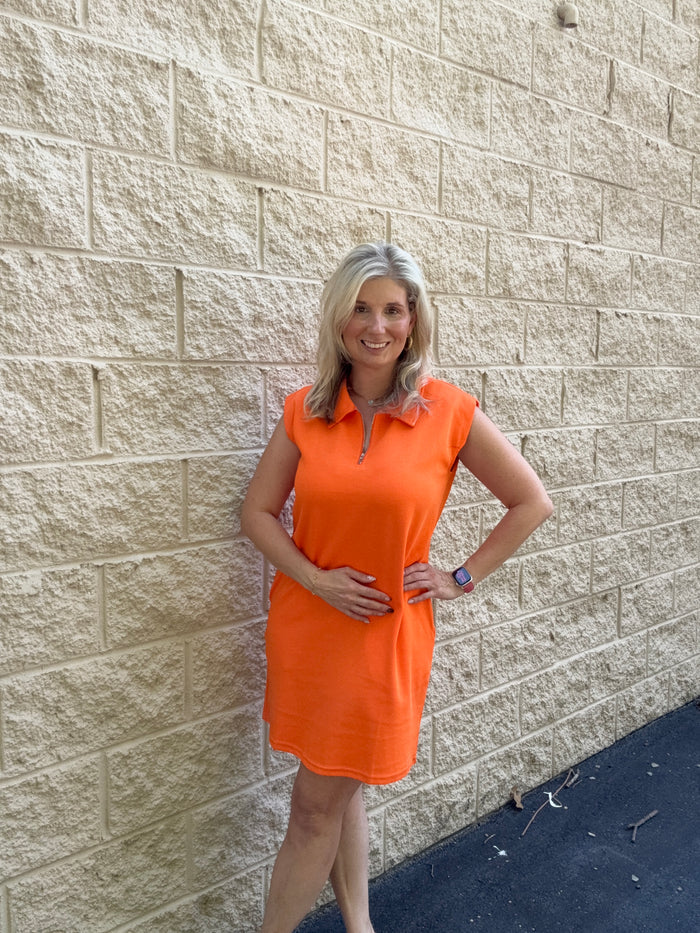 Tennessee Orange Half-Zip Polo Dress