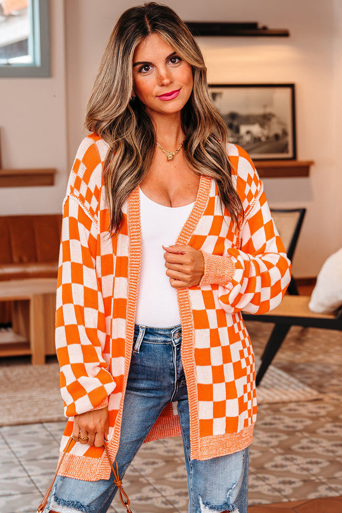 Tennessee Orange & White Checkered Cardigan