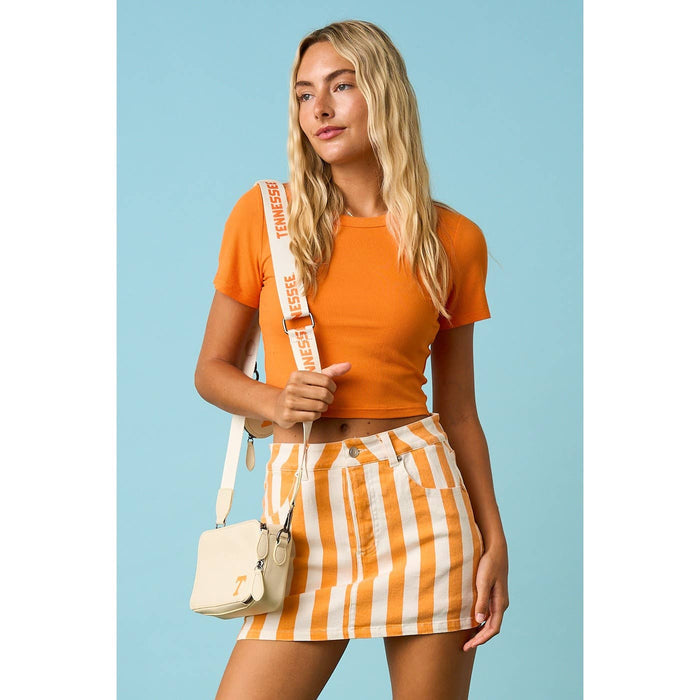 Tennessee Orange & White Striped Game Day Mini Skort