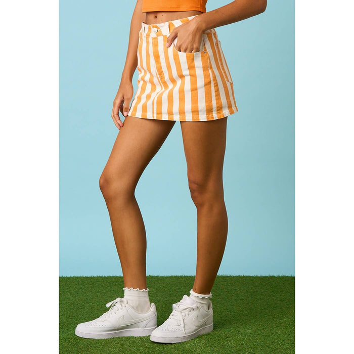 Tennessee Orange & White Striped Game Day Mini Skort