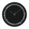 Jonsson Text Wall Clock - Black (30cm) | Koop.co.nz