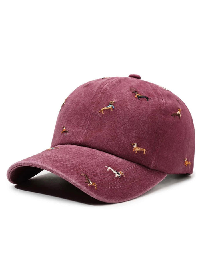 "The All-Over Doxie" Vintage Embroidered Dachshund Hat
