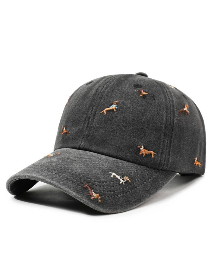 "The All-Over Doxie" Vintage Embroidered Dachshund Hat