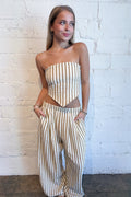 The Cabana Stripe Pants Beige, adeline boutique, dallas boutique, boutique