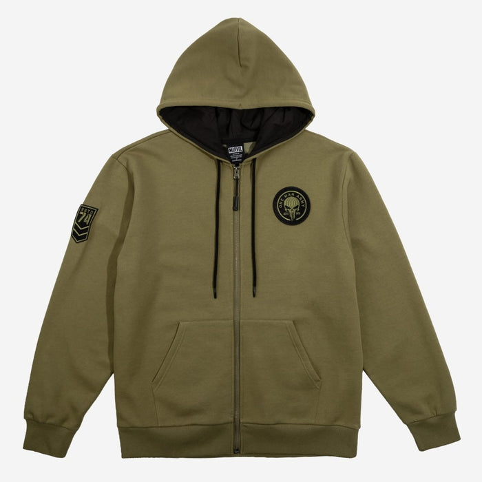 The Punisher Distressed Print Zip-Up Hoodie - Heroes & Villains-Marvel-Hoodie