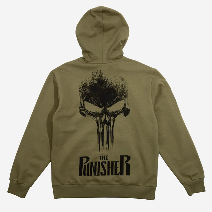 The Punisher Distressed Print Zip-Up Hoodie - Heroes & Villains-Marvel-Hoodie