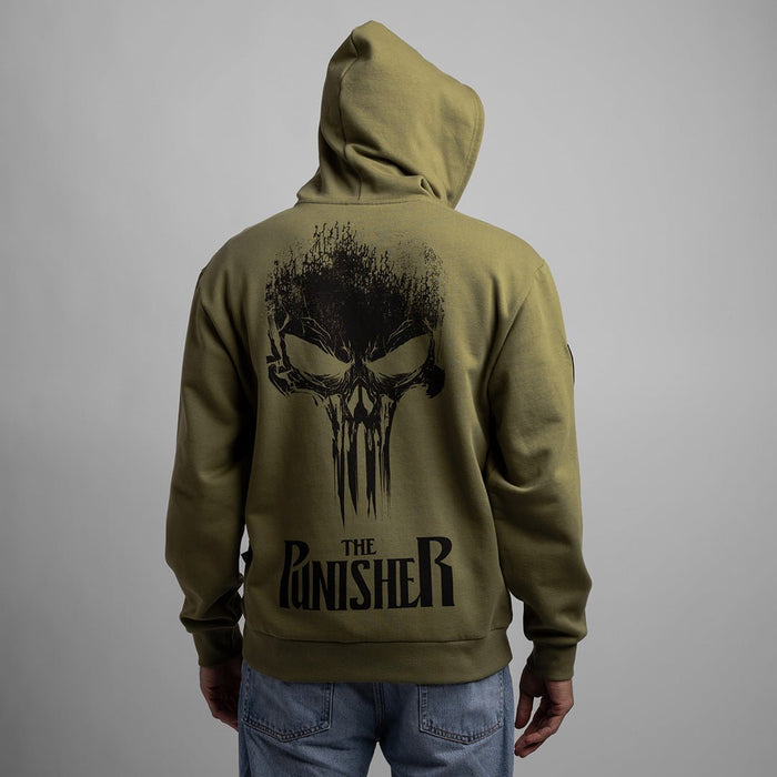 The Punisher Distressed Print Zip-Up Hoodie - Heroes & Villains-Marvel-Hoodie