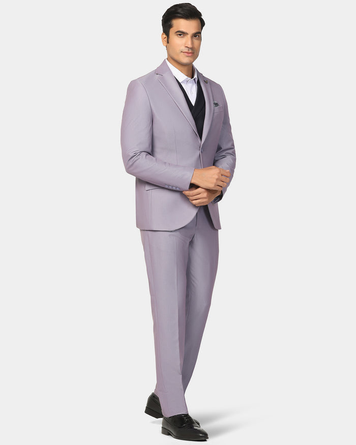 Three Piece Lavender Textured Formal Suit - Ronnie
