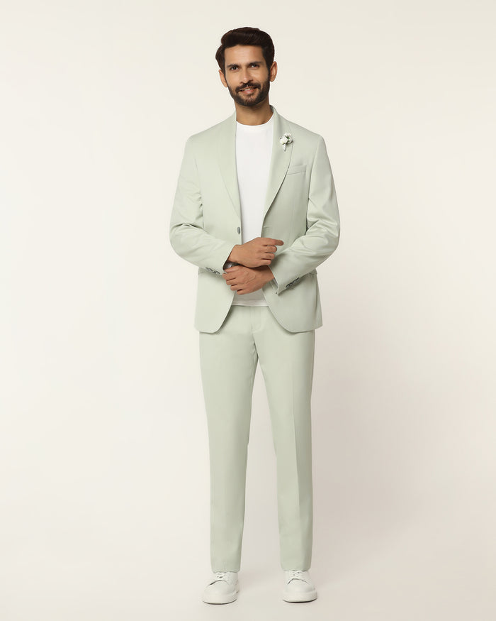 Three Piece Mint Textured Formal Suit - Steddle