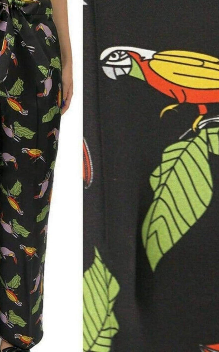 Gucci Toucan Print Pyjama Silk Pants - Runway Catalog