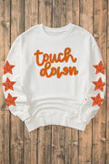 Touch Down Glitter Star Sleeve Sweatshirt - Shirt
