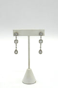 Tres Chic Crystal Drop Earrings With Halo Settings