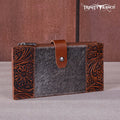 Trinity Ranch Genuine Hair-On Cowhide Tooled Bi-Fold Wallet/Card Organizer