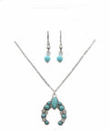 Turquoise Squash Blossom Necklace And Earring Set