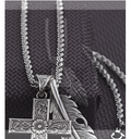 TWISTER MEN'S FEATHER CROSS NECKLACE