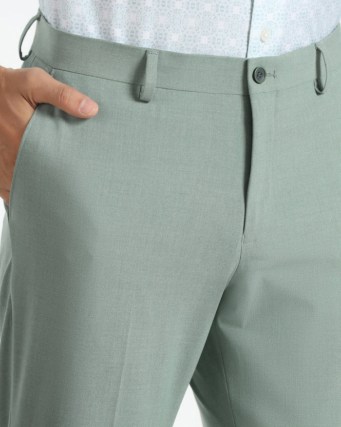 Two Piece Light Green Textured Formal Suit - Sedra