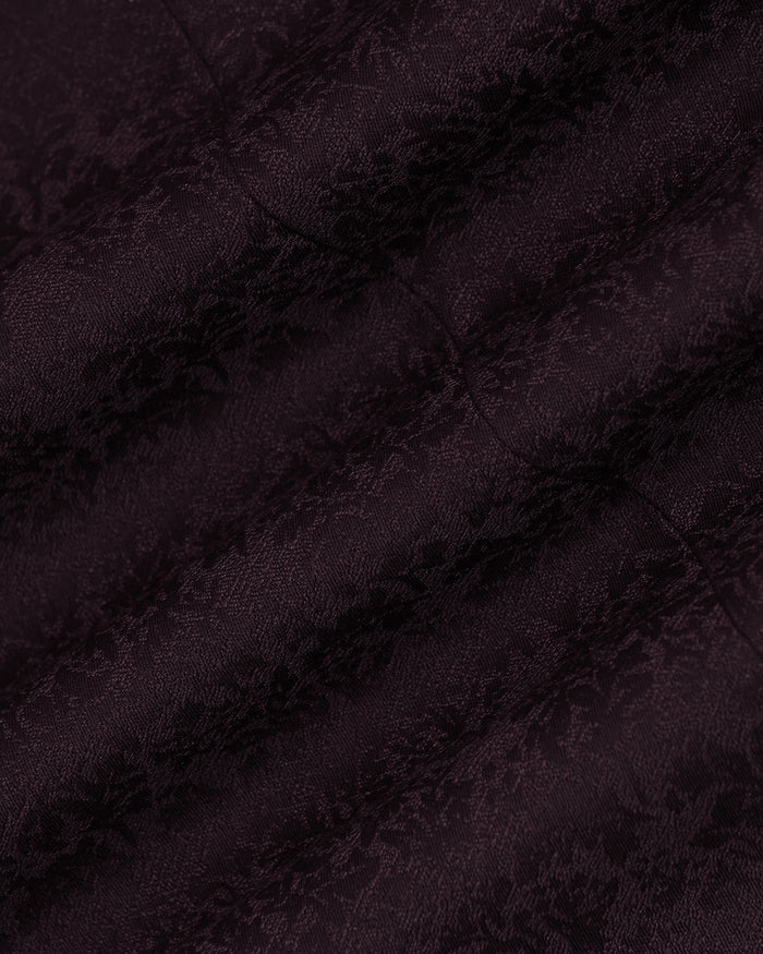 Two Piece Wine Jacquard Formal Suit - Jaque