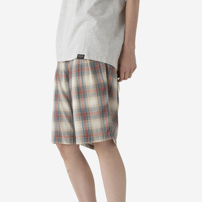 TWO-PLEAT SHORTS - RUST/NAVY