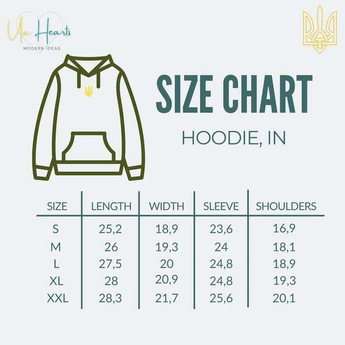 Ukrainian zip-up Hoodie with Embroidered Trident