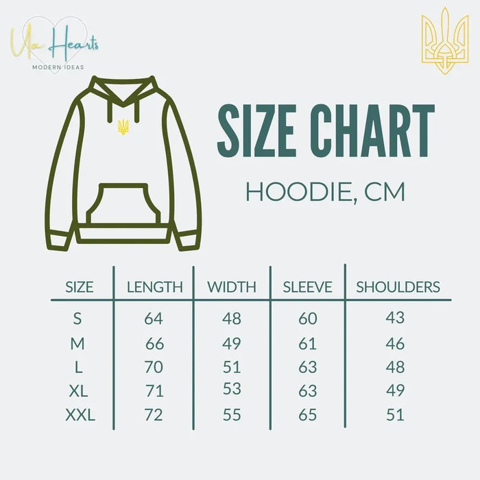 Ukrainian zip-up Hoodie with Embroidered Trident