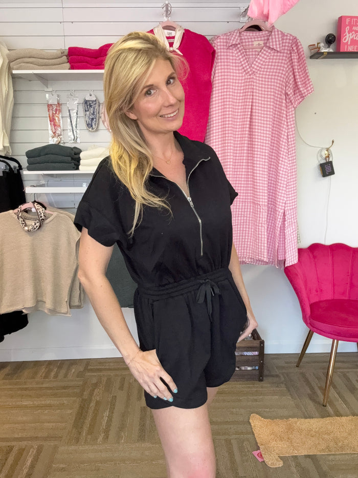 Umgee Half-Zip Athletic Romper