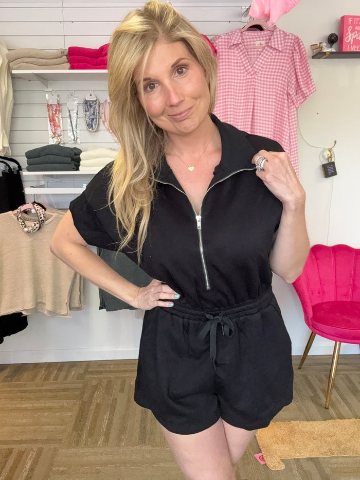 Umgee Half-Zip Athletic Romper