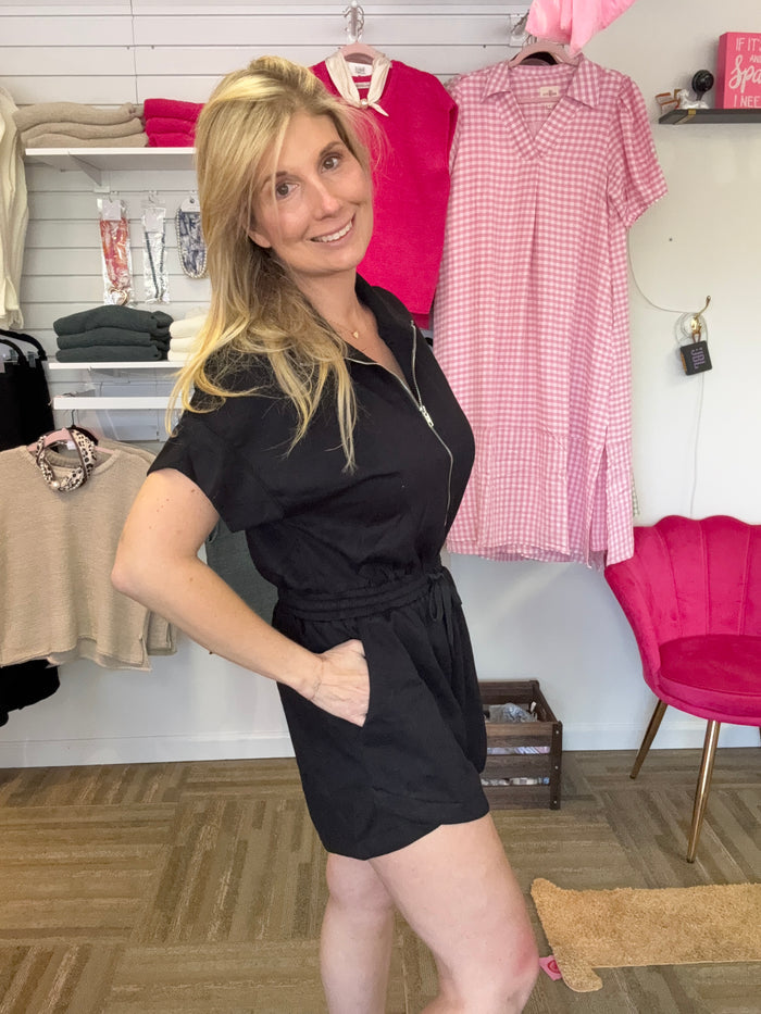 Umgee Half-Zip Athletic Romper