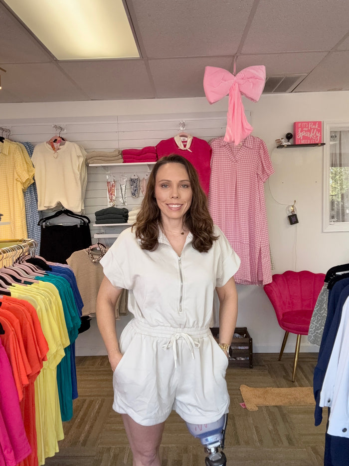 Umgee Half-Zip Athletic Romper