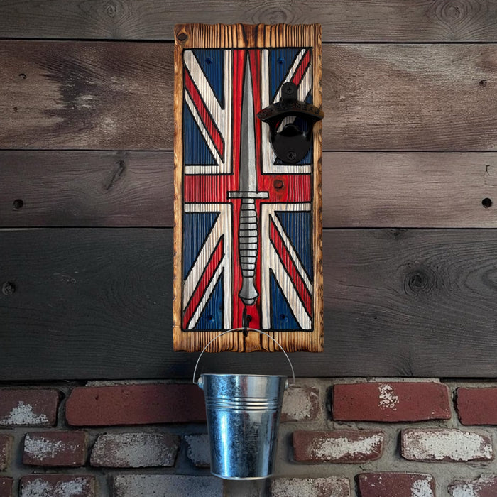 Union Jack with Dagger Wall Mounted Bottle Opener